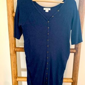 Summer & Sage Ribbed Button Front Maternity Dress